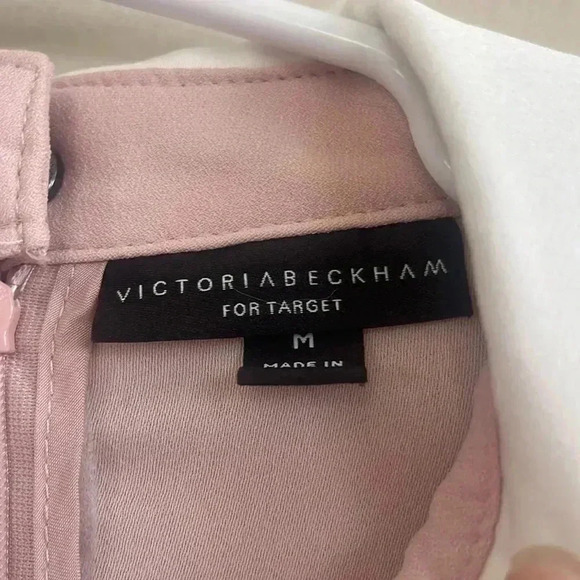 Victoria Beckham x Target Blush Pink Rabbit Collared Long Sleeve Dress - Picture 5 of 8